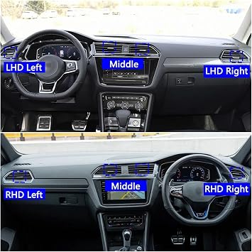 1PC Car Front Dashboard Air Conditioner Grille Tab Clip,Fit For VW/Volkswagen/Tiguan 2017-2022 AC Vent Slider Kit automotive ac vent grille cover(RHD Left 1PC)