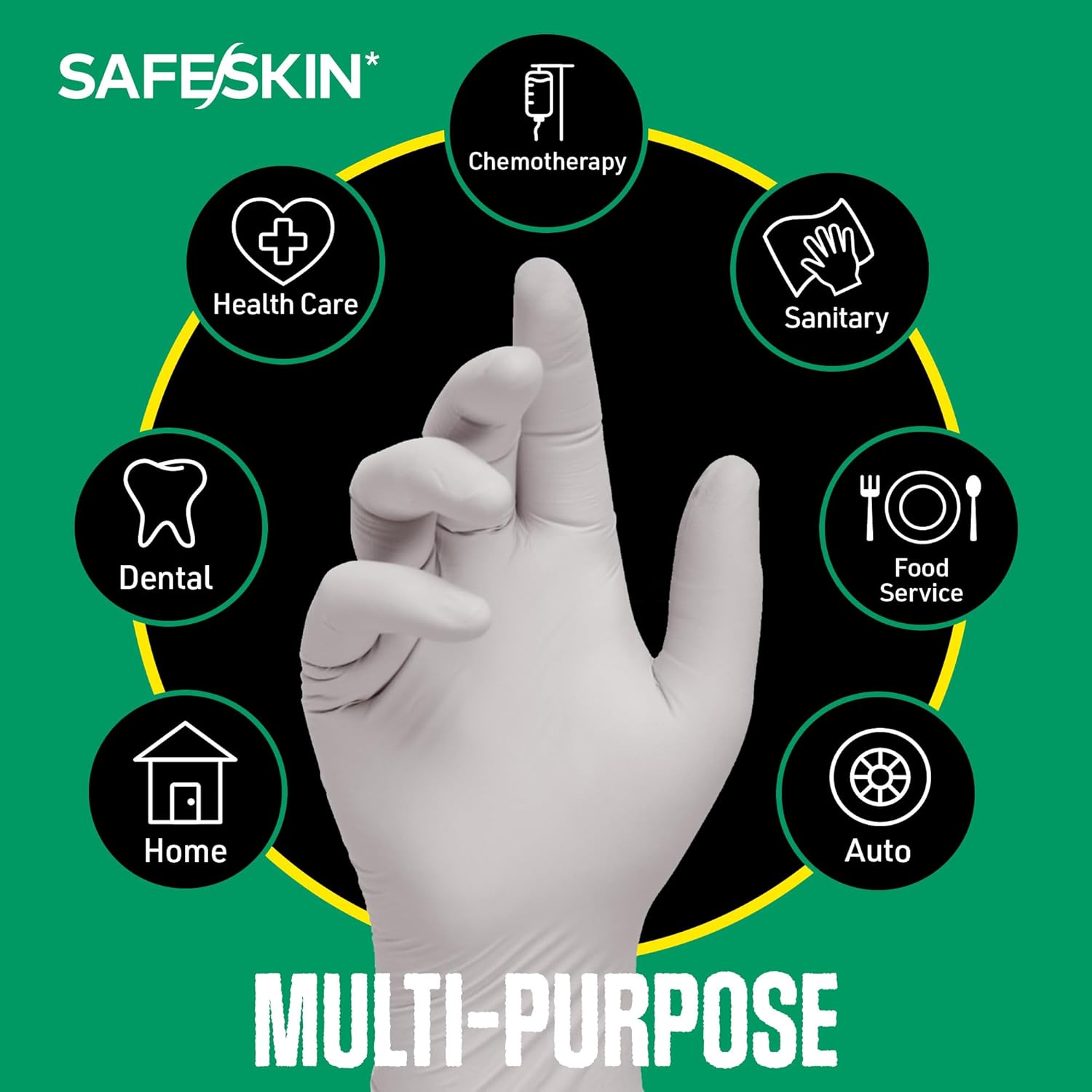 SAFESKIN Nitrile Exam Gloves Disposable - 3.5 Mil, Gray, Powder Free Gloves for Medical, Dental, Cleaning, Cooking