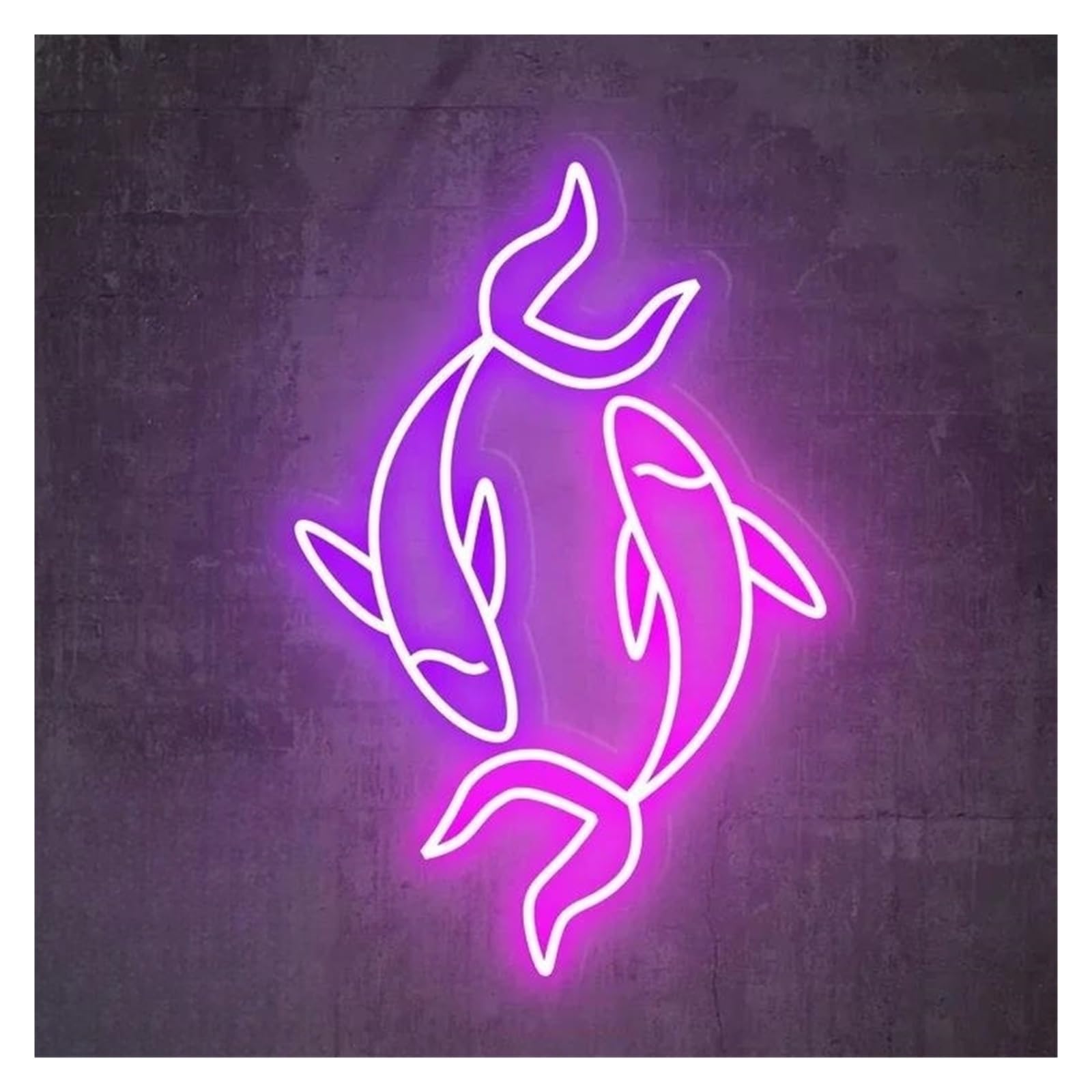 SHOUXI Sign Lamp Koi Fish Neon Sign Lucky Animal Decor USB Operated for Store Bar Club Home Party Multipurpose Decorative Lamps 38cm(A)