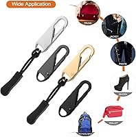 Vista 5 de Reemplazo de tirador de cremallera, 16 piezas de pestañas de cremallera desmontables con cordón extensor para equipaje, ropa, chaquetas, mochilas