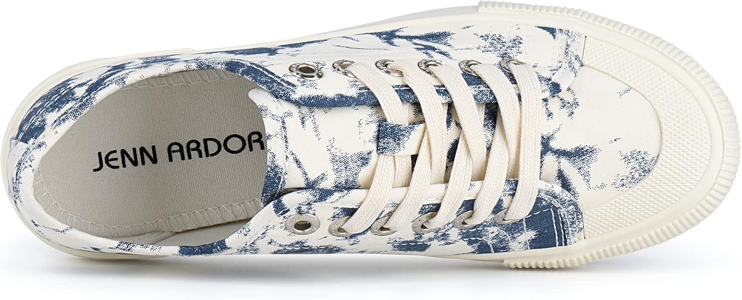 Womens Sneakers Casual Canvas Shoes Classic Low Top Lace up Comfortable Tennis Walking Shoes - Image 3