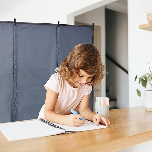 Miniatura 6 de JAXPETY Divisor de habitación plegable de 3 paneles, pantalla de privacidad, divisor de pared portátil, división independiente para el hogar,