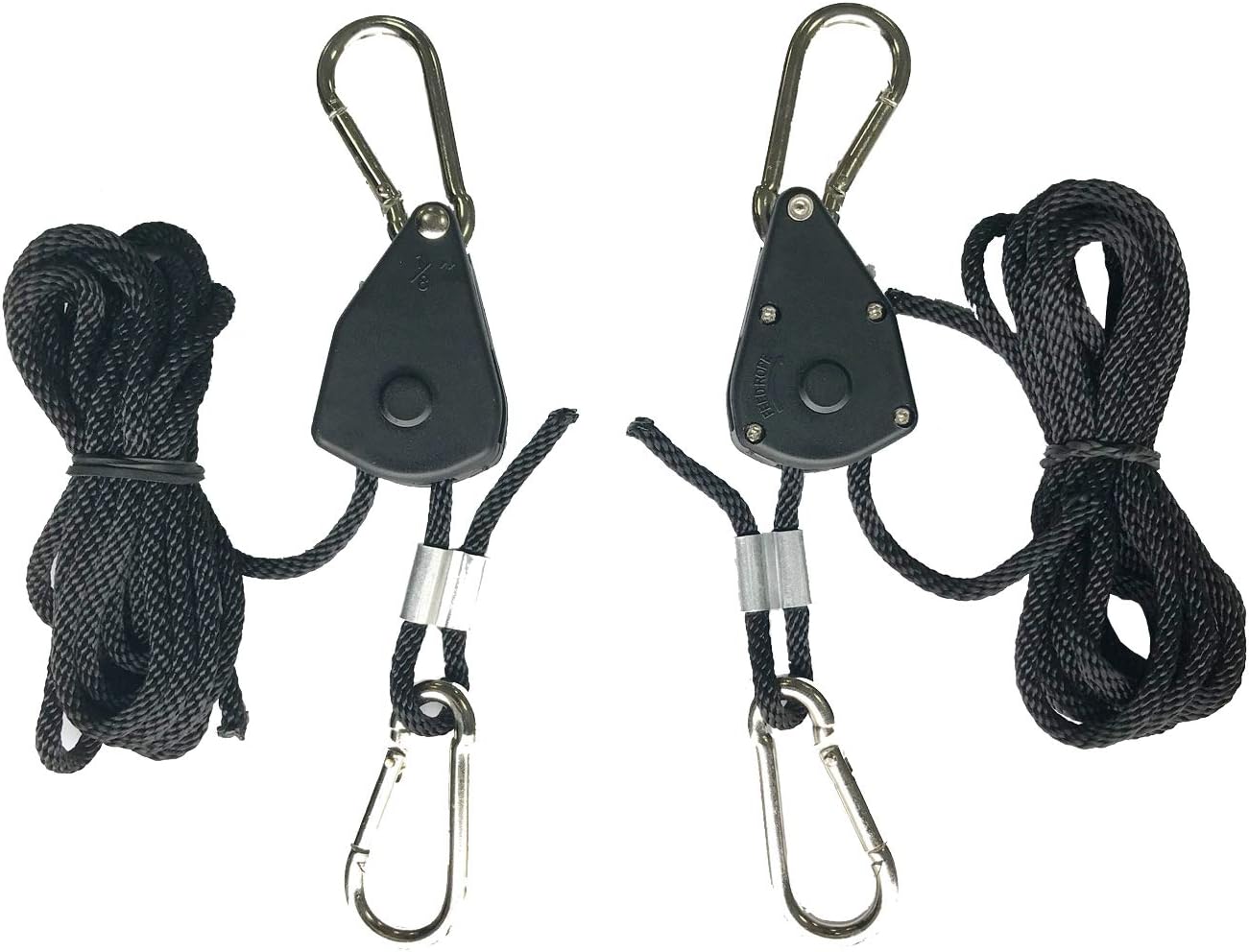 Pair 1/8 Inch Light Heavy Duty Rope Hanger Adjustable Rope Hanging Kit for Led Grow Light Grow Tent Room,150Lb Capacity