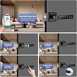 5-in-1 Serrure intelligente: Empreinte, Clavier, Carte de porte, App Bluetooth & Entrée de clé, poignée de porte sans clé avec poignée réversible pour la maison/le bureau/l'appartement