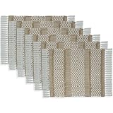 Heavenera Set of 6 Boho Placemats for Dining Table 100% Cotton 14''x20 Brown Placemats Washable Desi
