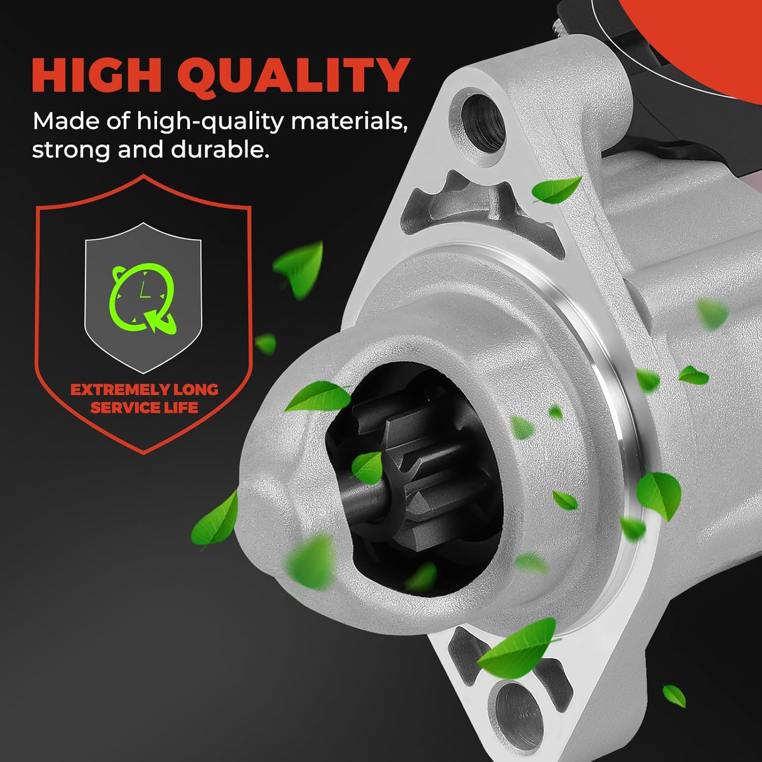 Starter Motor Compatible with Honda CR-V CRV 2014 2.4L, Compatible with Honda Civic 2014-2015 2.4L, 12V 1.6KW 9-Teeth Clockwise, Replace 31200-R5A-A01