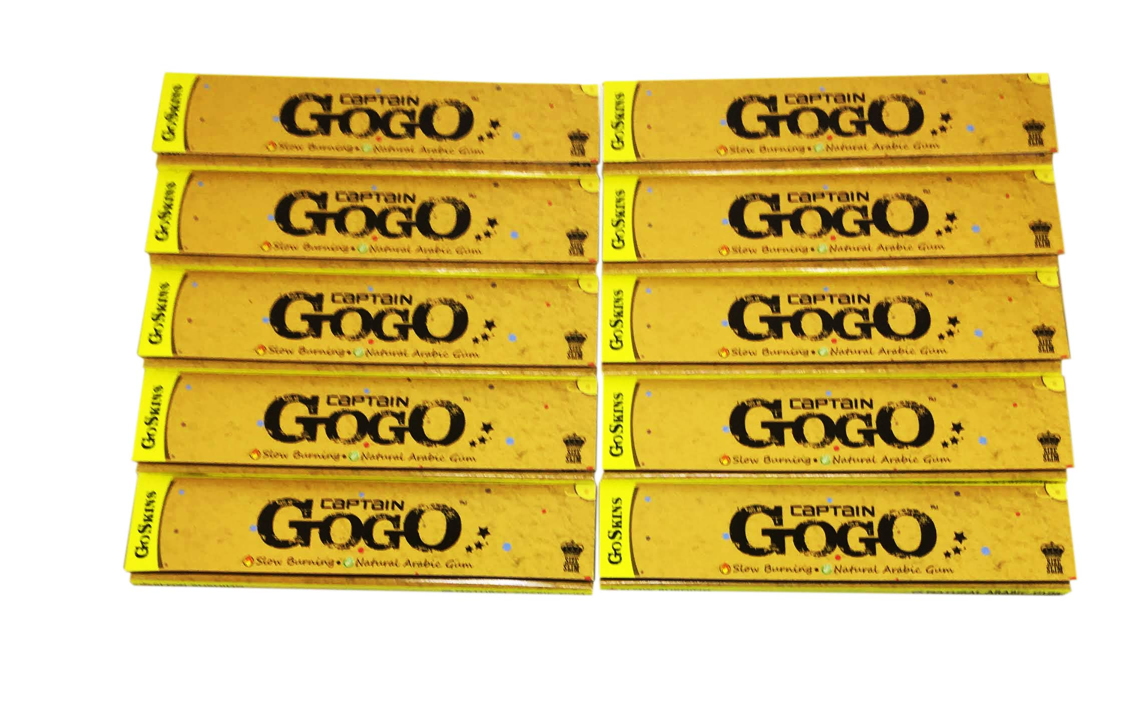 Captain Gogo Go Skins Brown King Size Smoking Paper (Pack of 10) by Treasure House.