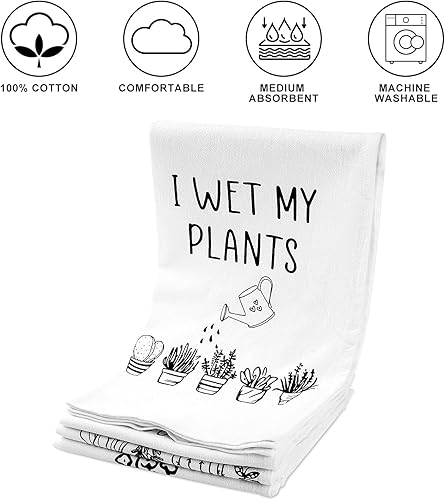 Miniatura 9 de Vastsea Regalos para amantes de las plantas para mujeres-I Wet My Plants divertidas toallas de cocina, regalos de plantas locas, regalos de