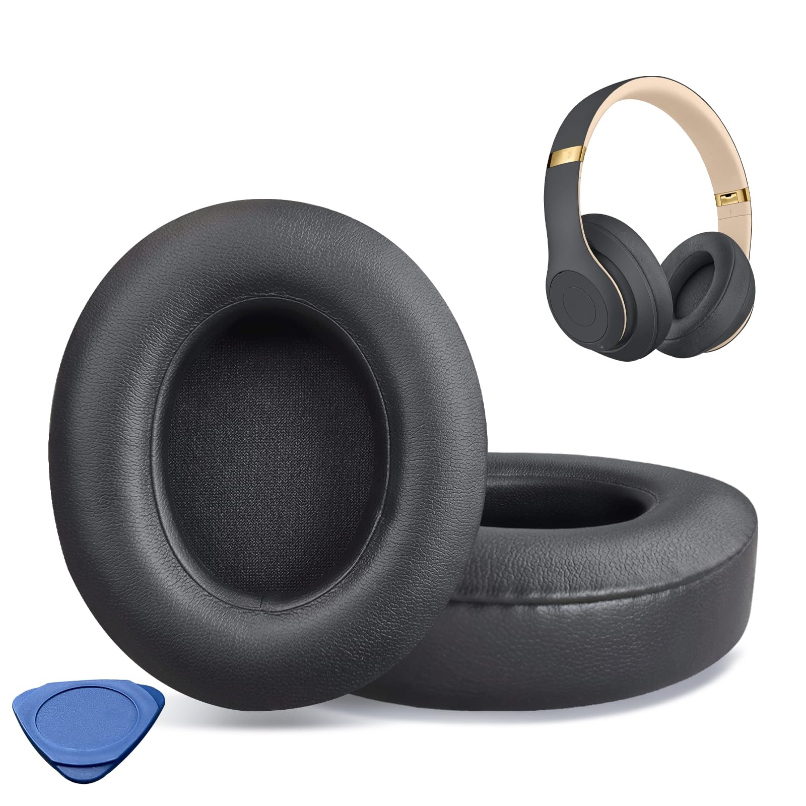 hopopower Replacement Earpads for Beats Studio 2 & Studio 3 Wired & Wireless Headphones, Ear Pads Cushions with Softer Protein Leather, Noise
