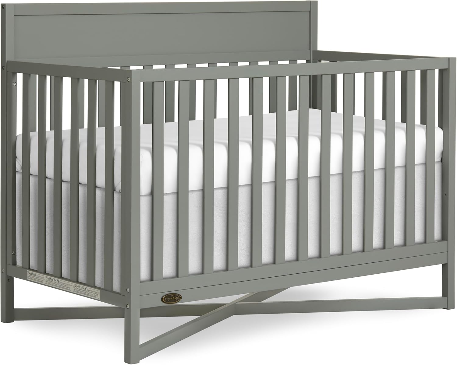 Dream On Me Owen 5-in-1 Convertible Full-Size Baby Crib in Seagrass, GreenGuard Gold & JPMA, Converts to Toddler, Day, & Full-Size Bed, Non-Toxic Paint, Safe Sleep Environment