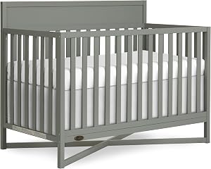 Dream On Me Owen 5-in-1 Convertible Crib in Seagrass, Converts from Crib to Toddler Bed, Day Bed, Kids Sofa & Full Size Bed