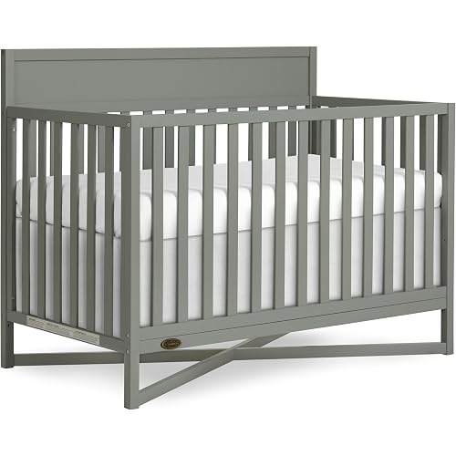 Dream On Me Owen 5-in-1 Convertible Full-Size Baby Crib in Sea Grass, GreenGuard Gold & JPMA, Converts to Toddler, Day, & Full-Size Bed Non-Toxic Paint, Safe Sleep Environment
