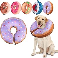 Vista 22 de BEAUTYZOO - Collar inflable suave para perros y gatos, alternativa a conos postoperatorios, con forma de donut, para evitar lamidos, color rosa