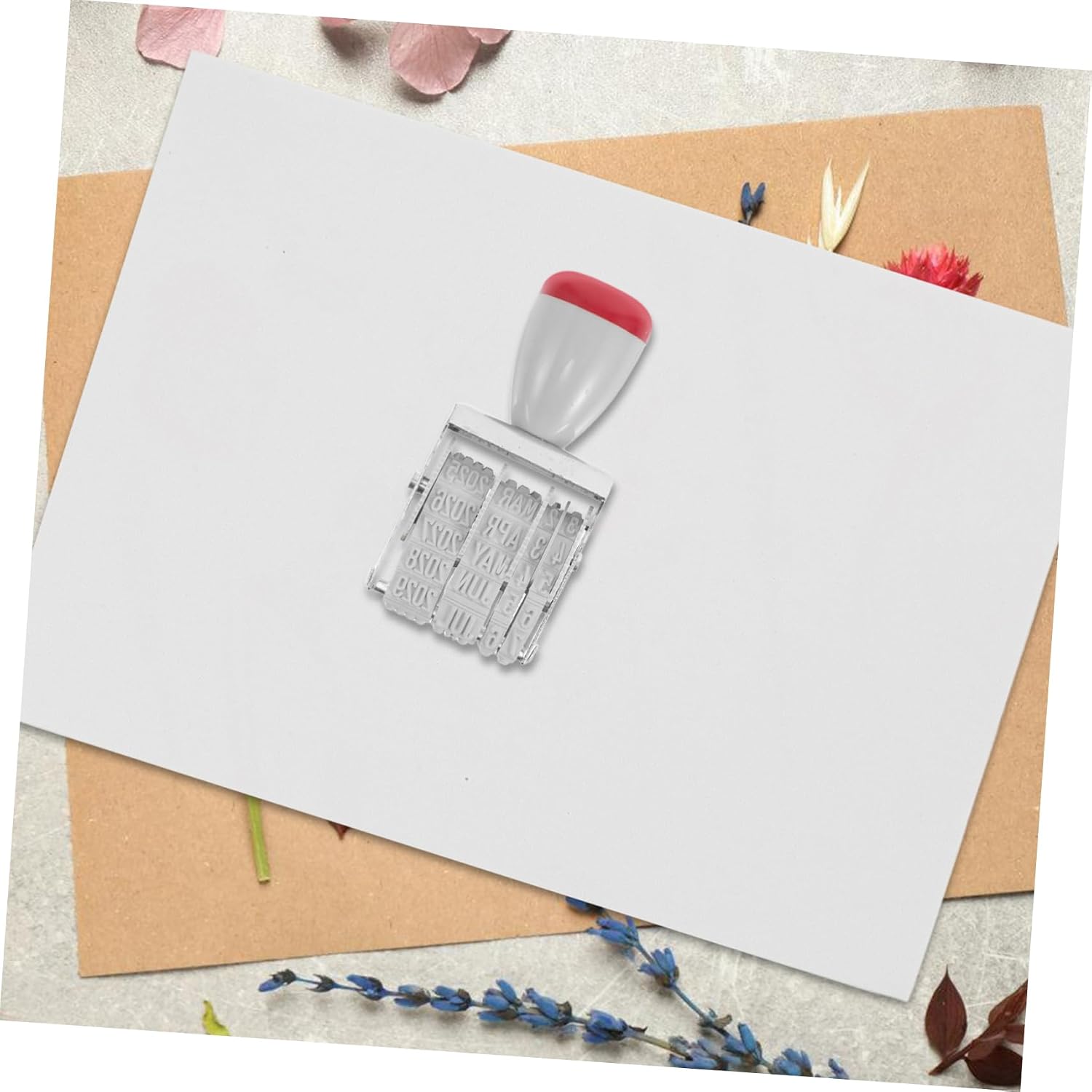 NUOBESTY Custom Stamps Self-Inking Date Stamper for Scrapbooking Day Month Year Date Stamp Manual for Cards