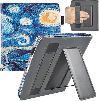 Case for 7" Pocketbook Era Color Ereader 2024 & 7" Pocketbook Era Ereader 2022, Slim PU Shell Cover with Stand, Hand Strap, Auto-Wake/Sleep Feature, Sky