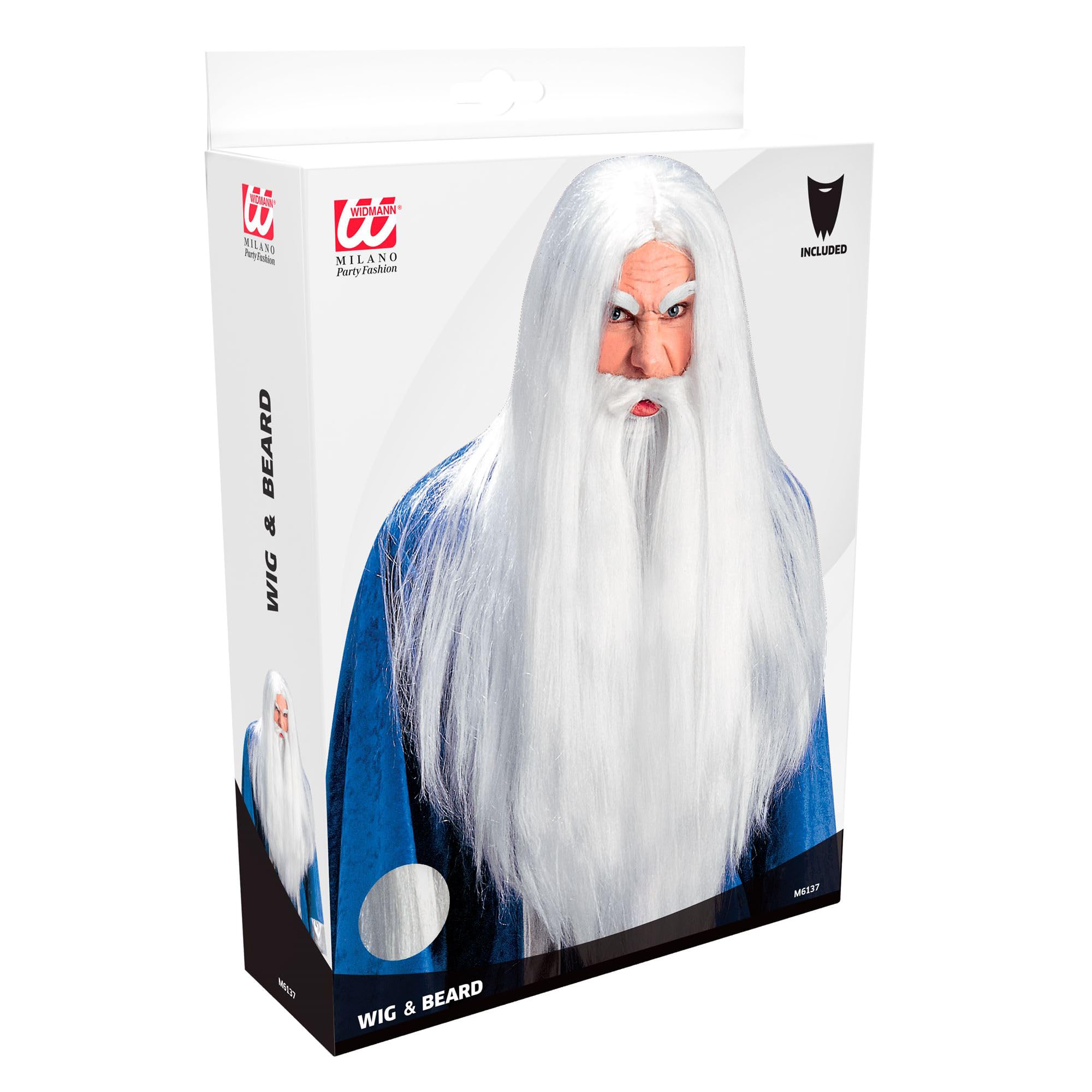 "WIZARD WIG WITH MAXI BEARD & MOUSTACHE" w pudełku -
