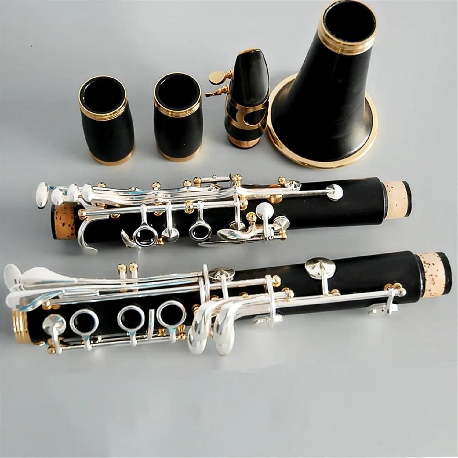 Gold Plated Clarinet ABS 17 Keys Bb Silver Plated Clarinet