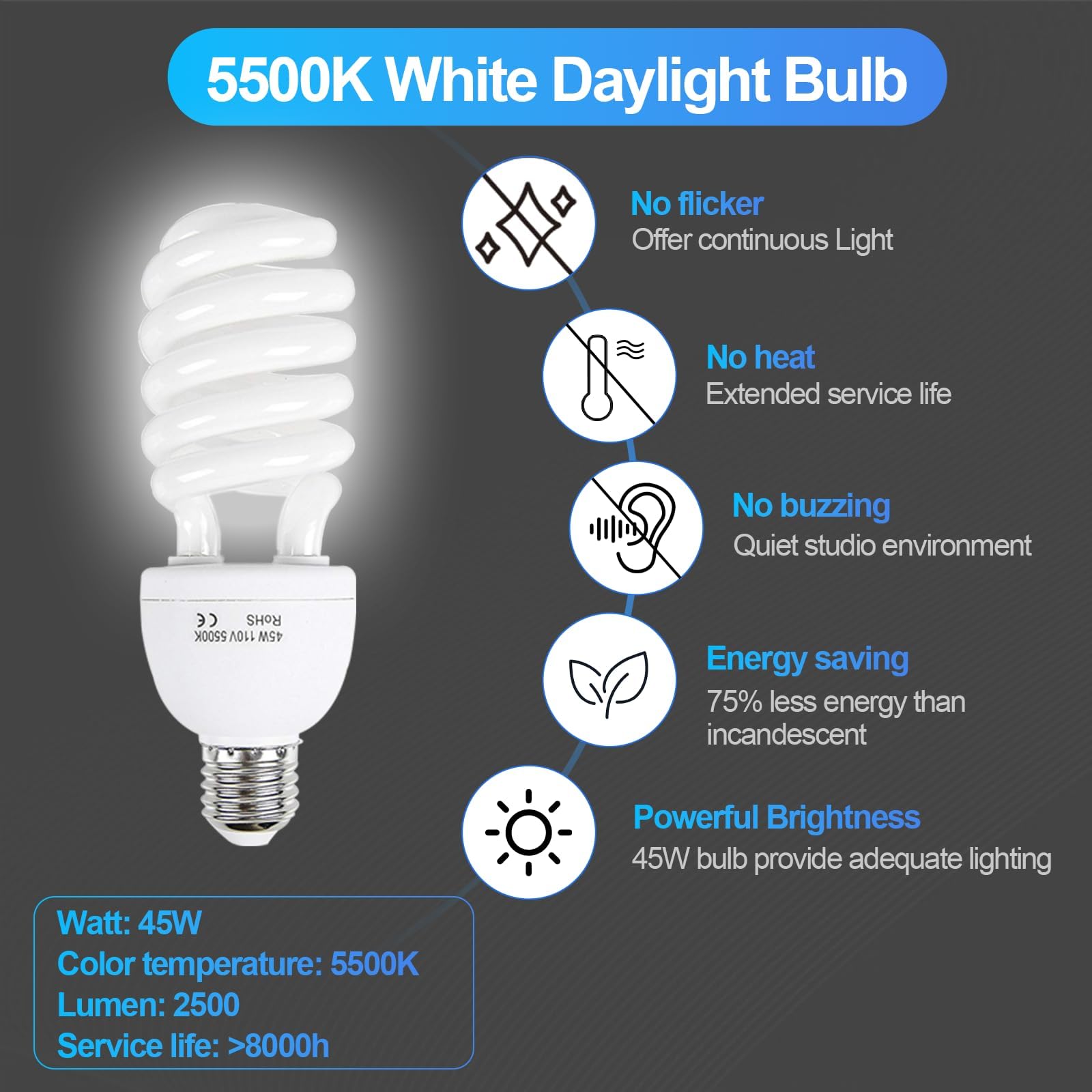 Emart 400 W 5500 K Tageslichtschirm Dauerbeleuchtung Kit,