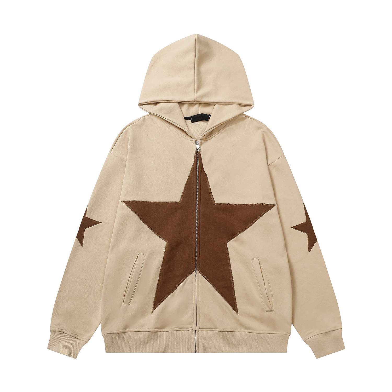 COOLMONAR Women Zip Up Hoodie Casual Y2K Vintage Star Graphic