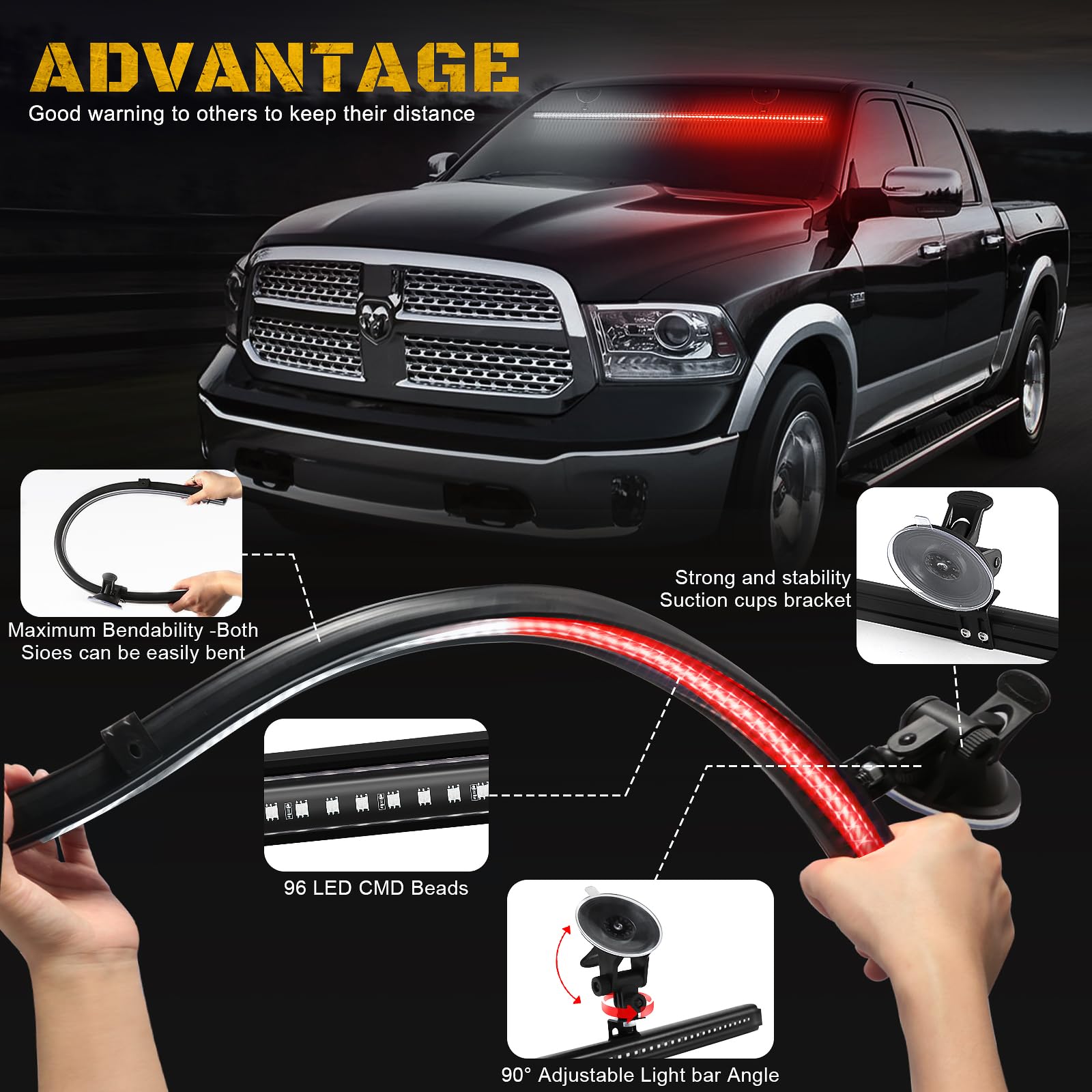 6 LED Lumière Stroboscopique Rouge Bleu Flash Lampe D'avertissement D'urgence 12 - Foto 3