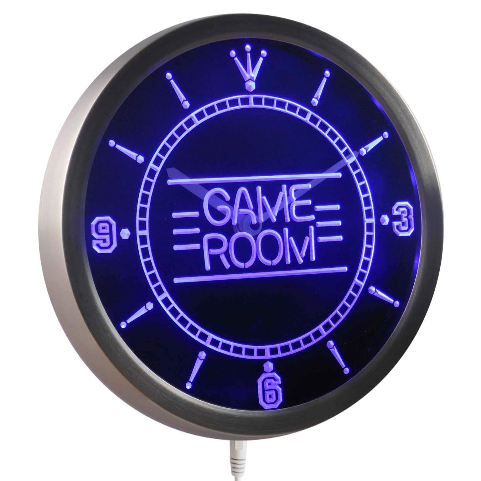 Amazon.co.jp: LEDネオンクロック 壁掛け時計 nc0310-b Game Room Kid