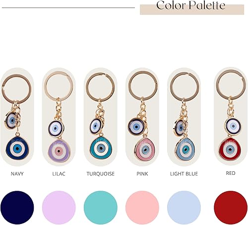 Miniatura 6 de BCS Llavero con dije de mal de ojo, amuleto de buena suerte y protección, llavero de automóvil, accesorios para bolso para mujer