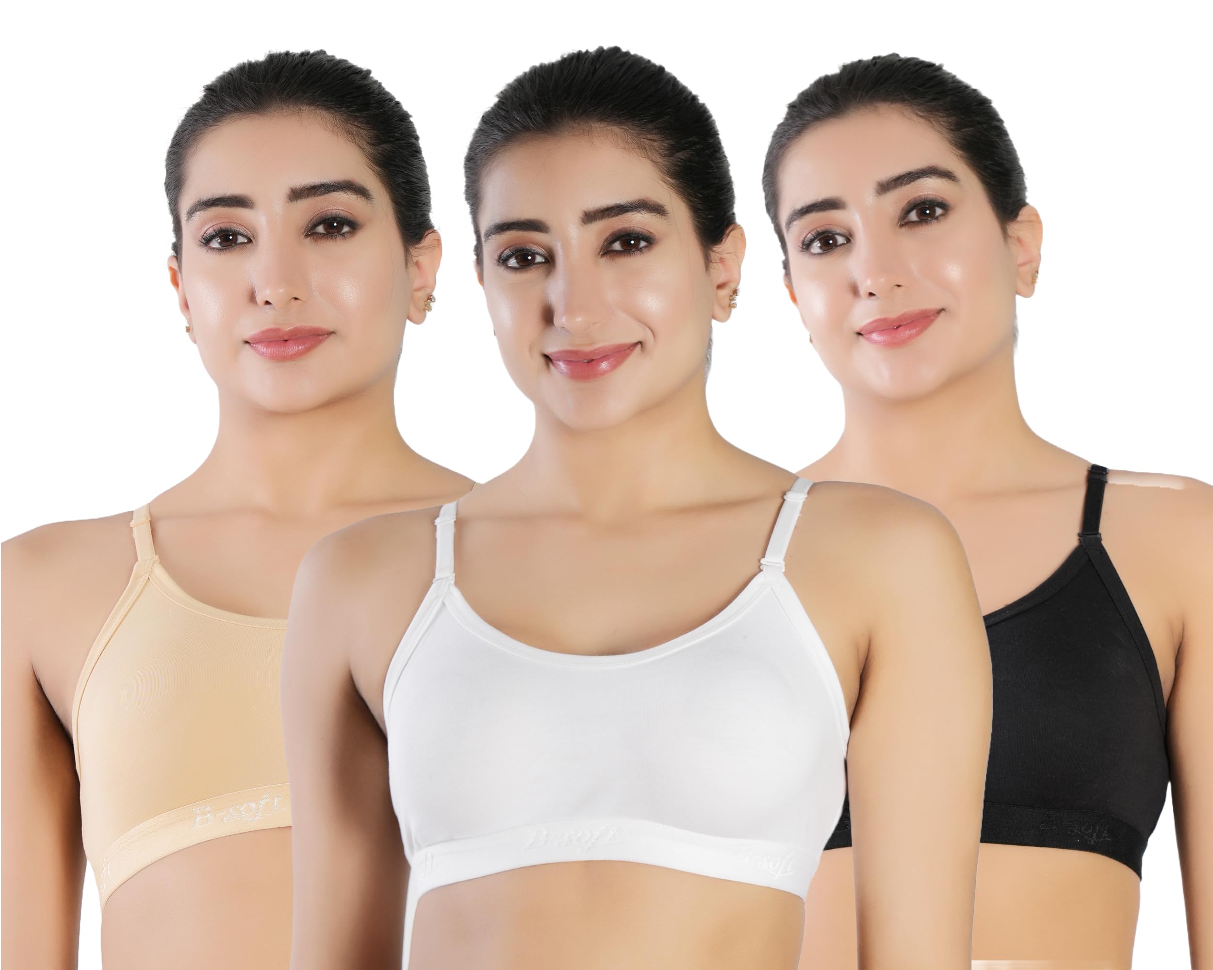 B-SOFTMedium Impact Sports Bra for Women | Daily Use | Non-Wired | Non-Padded | Seamless Bra | Full Coverage | Suitable for Gym,Yoga,Workout