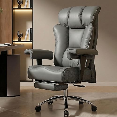 Efomao Silla de oficina grande y alta, 400 libras, silla de escritorio ejecutiva resistente con reposapiés y asiento de 23 pulgadas de ancho, silla