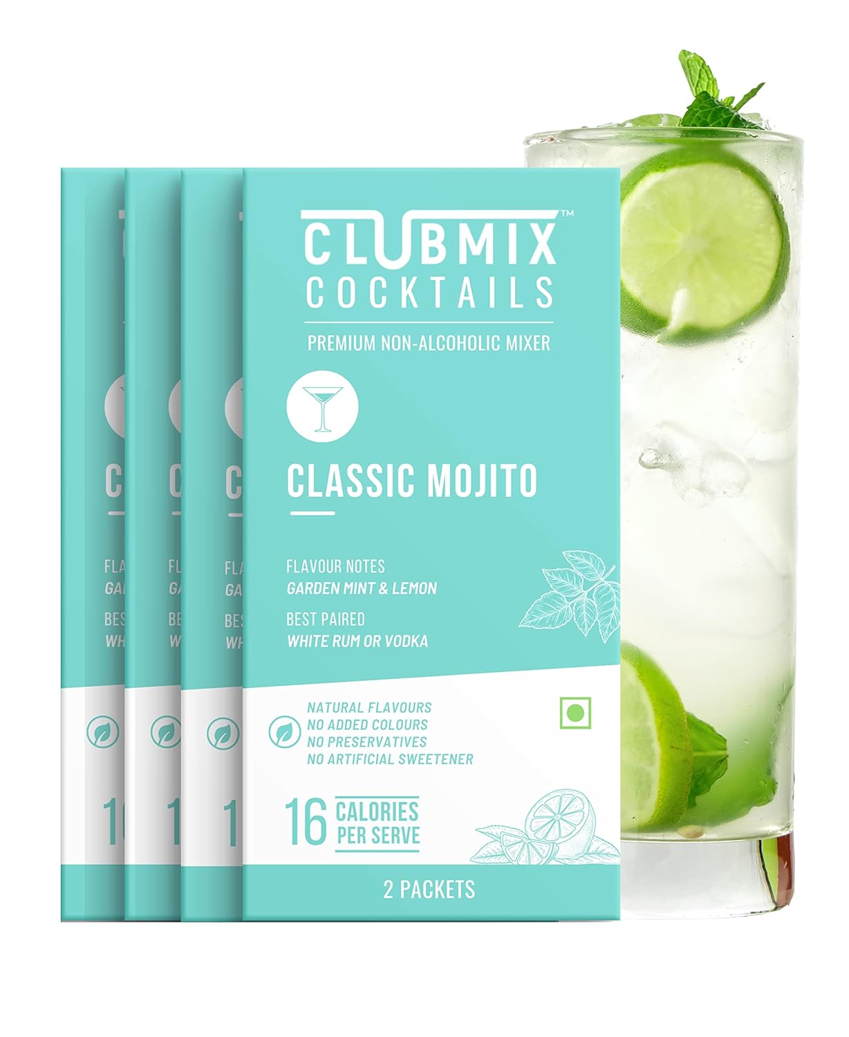 CLUBMIX COCKTAILS Classic Mojito Cocktail Mix Pack of 4 (8 Packets