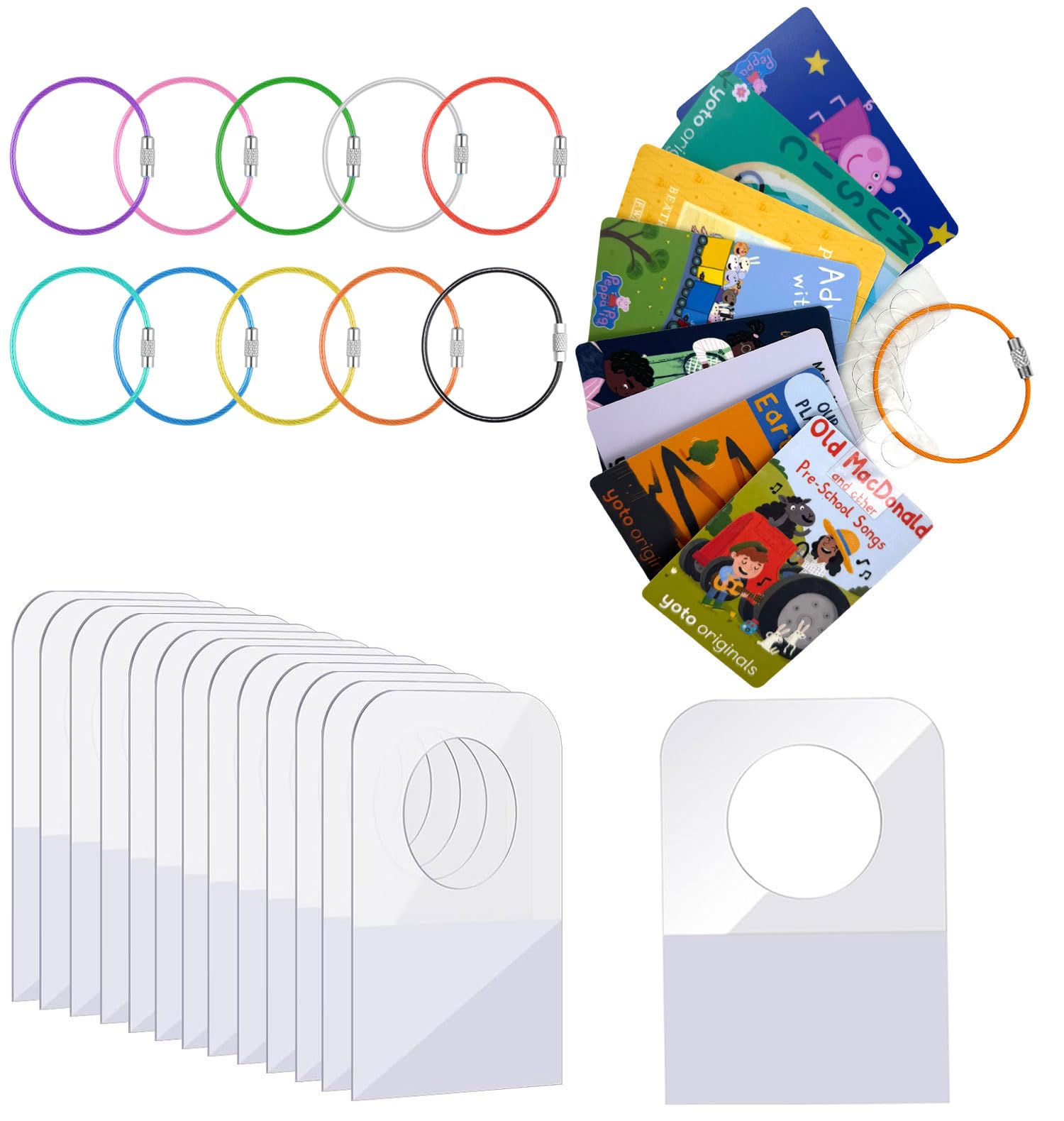 yoto card binder Holder for Cards Rings and Tabs 200 PCS Self Adhesive Tabs with 10 Loops Kids Travel Carrier of Yoto Accessories Card Holder Organizer Storage Case : Toys & Games generation_mega-evolution-decks Gift Card White flare Japanese booster Box:2x Boxes