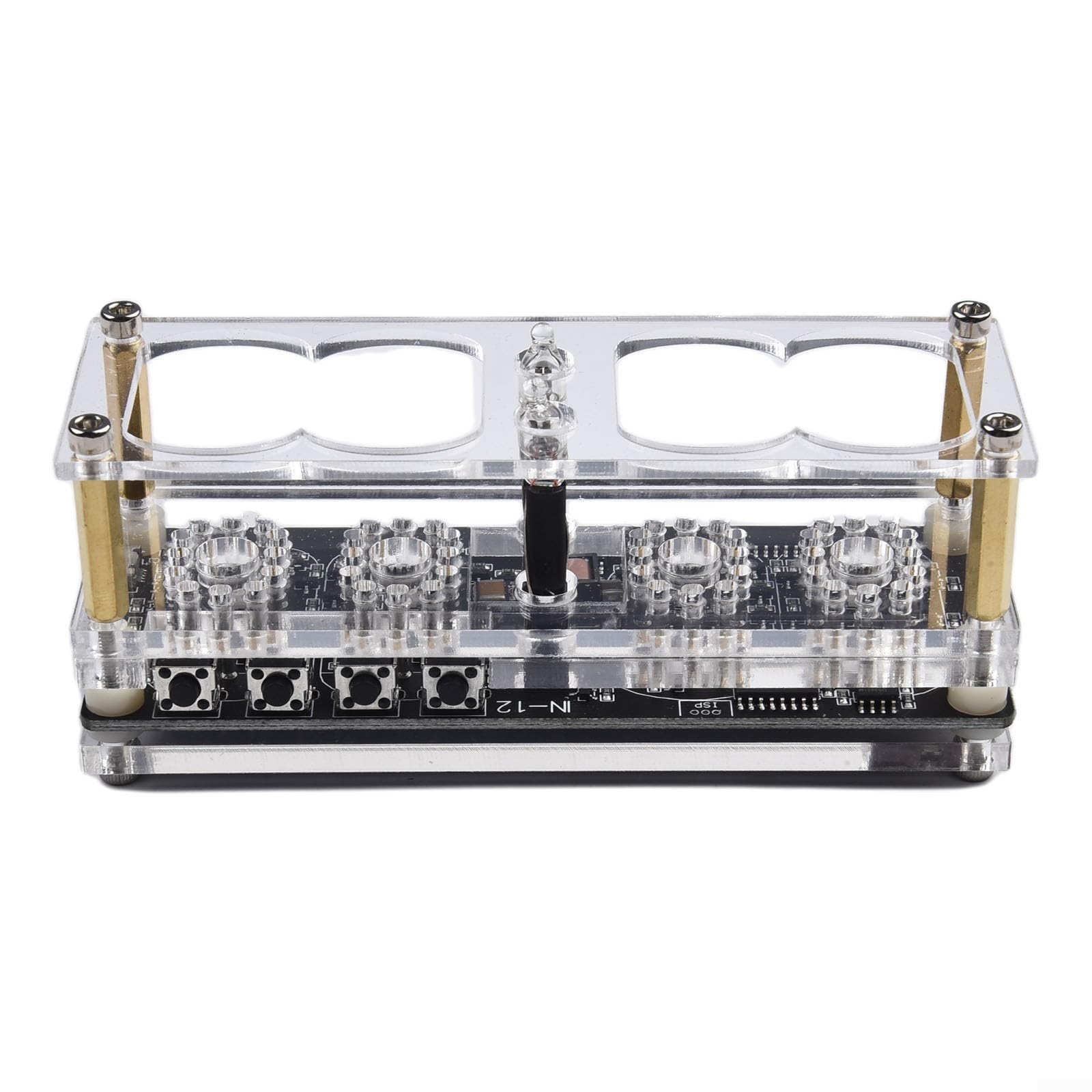 IN-12 Nixie Tube Clock With 225 Color LED Display, And Date Digital Clock, DC 5V Low Consumption, Built-in High- Chip, Remote Control Supported(Without Tubes)