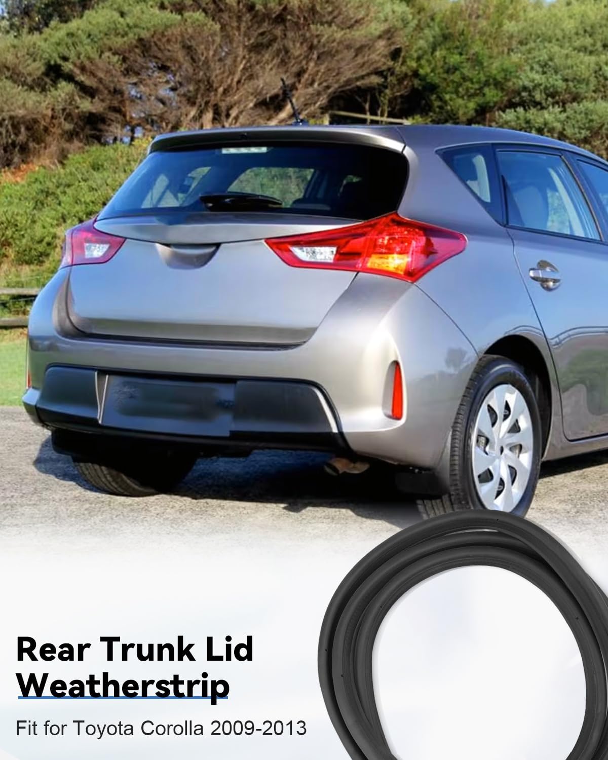 Rear Trunk Lid Weatherstrip Rubber Gasket Seal Fit for Toyota Corolla 2009 2010 2011 2012 2013, Replace 6446102130