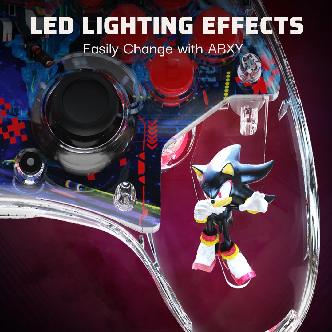 PDP REALMz™ Wireless Nintendo Switch Pro Controller, Rechargeable LED, Licensed for Nintendo Switch|Lite|OLED: Sonic Shadow Space Colony ARK (with Full Motion Controls)