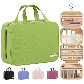 HOTOR Hanging Travel Toiletry Bag Women Men Essentials Avocado Green | Big Compartment, Waterproof Travel Accessories, Makeup Organizer Cosmetic Bag for Cruise, Gift, Road Trip, Vacation, Medium
