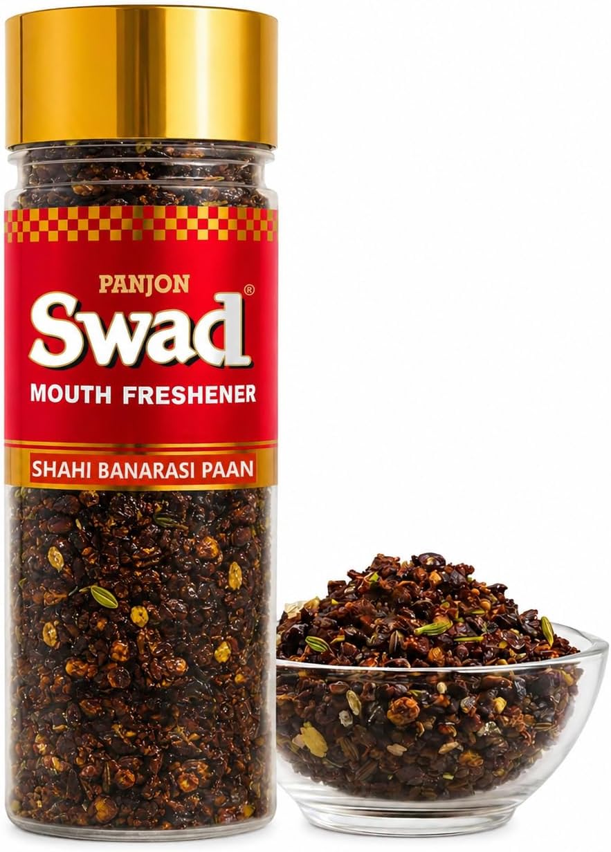 PANJON SWAD Banarasi Paan Mukhwas Mouth Freshener 100g | Sweet Pan Mukhwas | After Meal Digestive Snack | Traditional Banarasi Paan Mix | Refreshing Breath Freshener | Indian Mouth Freshener | (Pack of 1)