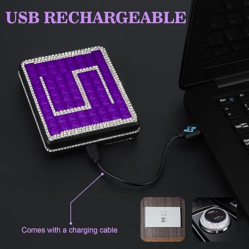 Miniatura 11 de eing Estuche para cigarrillos con encendedor, 20 piezas de 3.307 in, soporte para cigarrillos tamaño King, a prueba de olores/pantalla LED, regalo