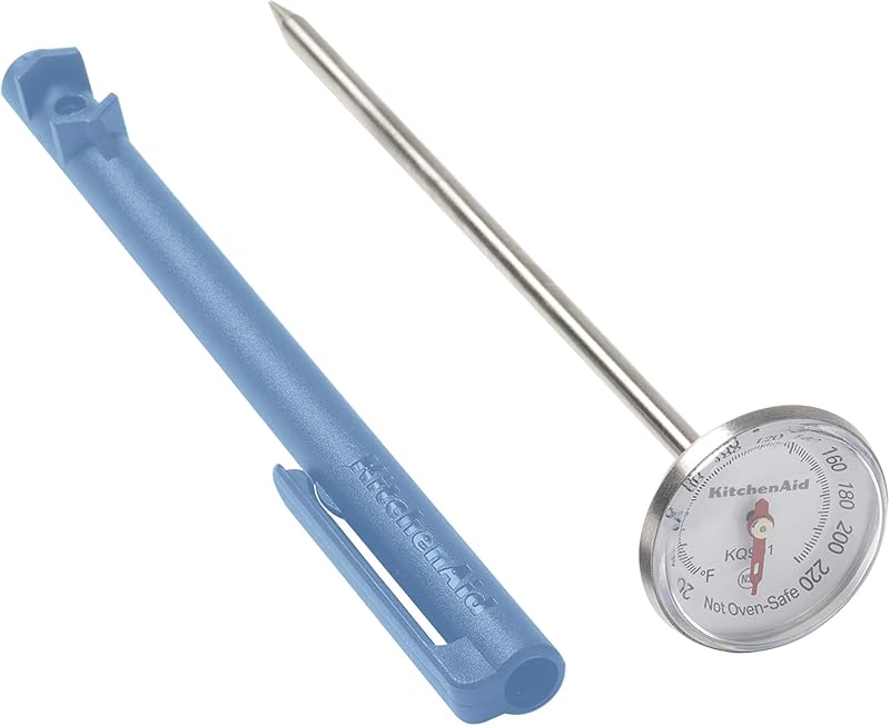 KitchenAid KQ901 Termómetro de alimentos de lectura instantánea para cocina o parrilla, RANGO DE TEMPERATURA: 20F a 220F, esfera de 1 pulgada, terciopelo azul
