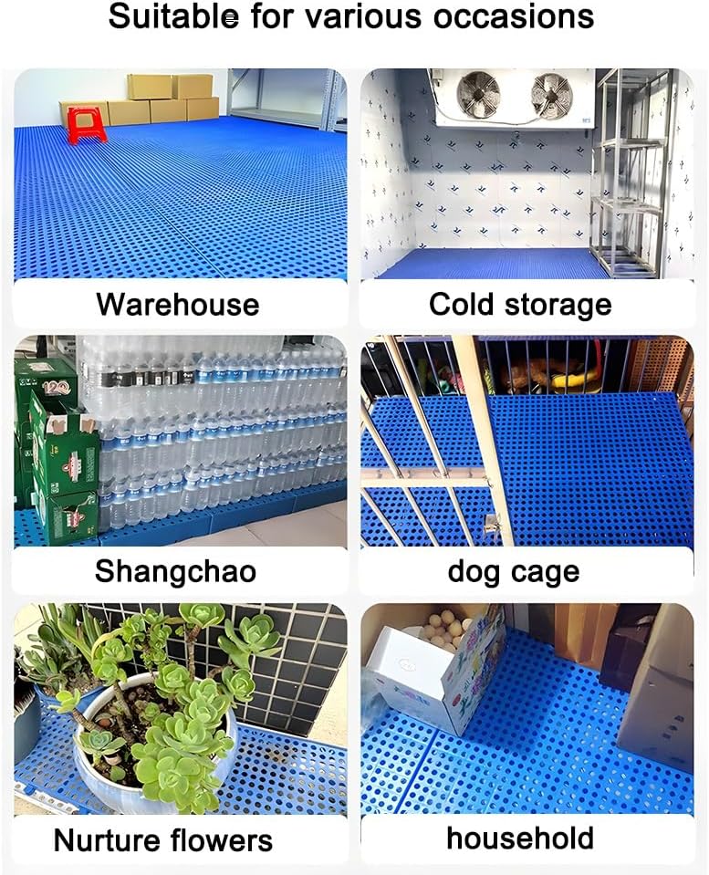 Zfmnoyev Plastic Pallets, Breathable Grid Ventilation Platform Rack, Supermarket Floor Isolation Tray Pad Board, for Garage Supermarket Warehouse(90x30x3 cm)