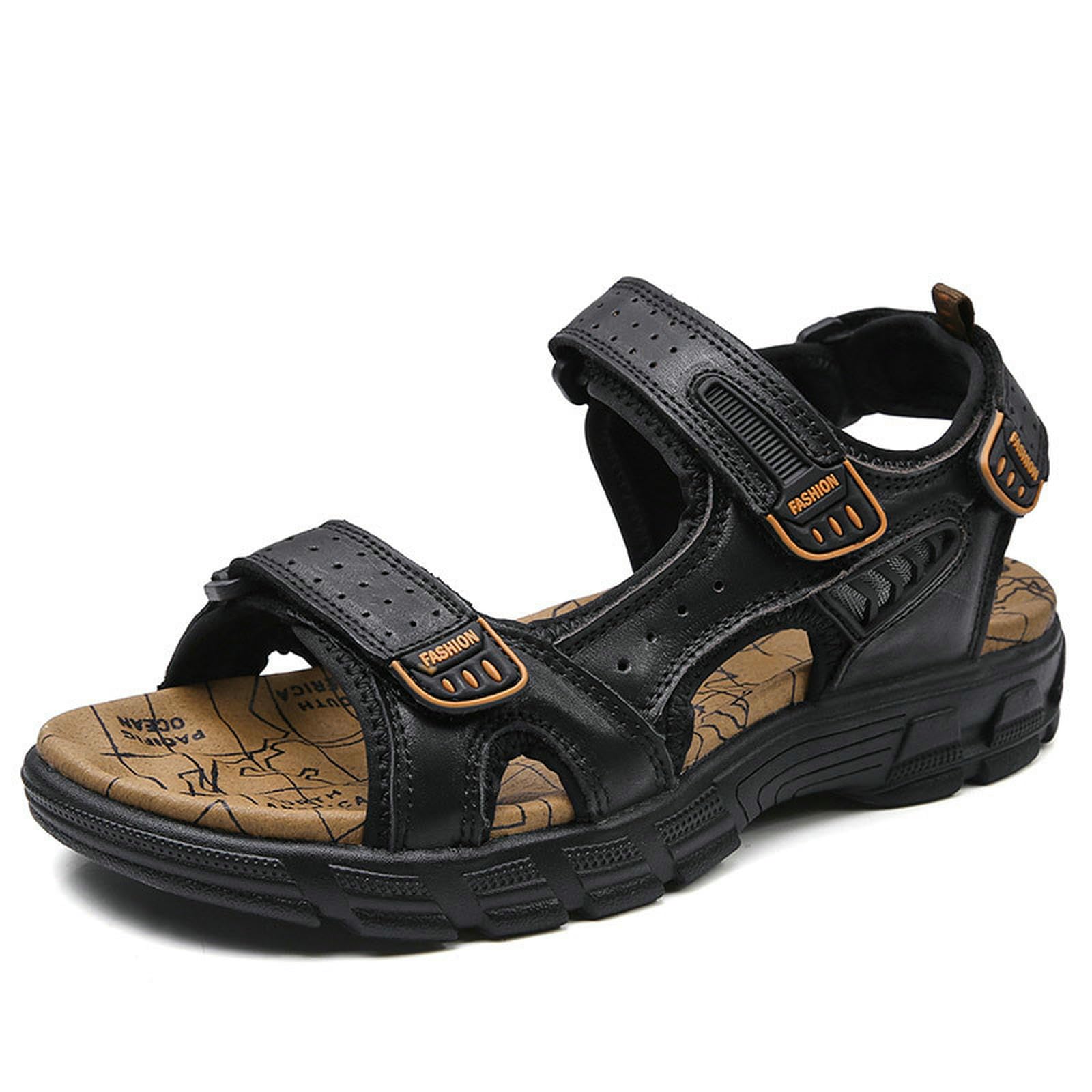 Chaussons sandales de plage hommes été semelle épaisse noir 46