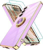 Vista 85 de Gritup Funda para Samsung Galaxy A14 5G: Funda para Samsung A14 2 piezas, protector de pantalla, soporte de anillo de rotación de 360°, soporte
