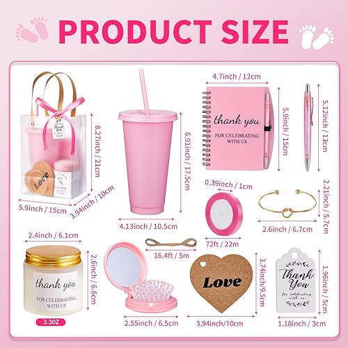 Miniatura 3 de 50 premios de baby shower para ganadores de juegos, regalos de baby shower, incluyendo vaso de plástico, cuaderno, velas perfumadas, bolígrafos,