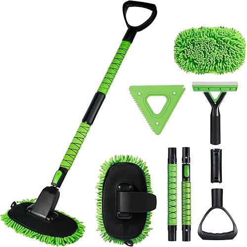 Forgrace 55-in Car Wash Brush with Long Handle Kit Mitt Mop Sponge Chenille Microfiber Car Cleaning Brush