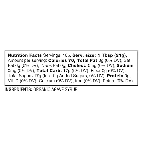 Miniatura 6 de BetterBody Foods Agave azul orgánico, edulcorante natural de bajo índice glucémico, 78 onzas