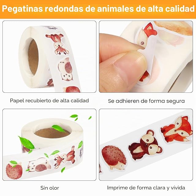 Foto 3 de 7 de prota 3000 Piezas Rollo De Pegatinas De Animales, Pegatinas Recompensa