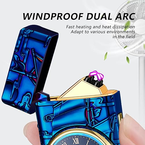 Miniatura 2 de Encendedor eléctrico USB, recargable, resistente al viento, encendedor de velero sin llama con arco de plasma doble para velas, incienso, fuegos