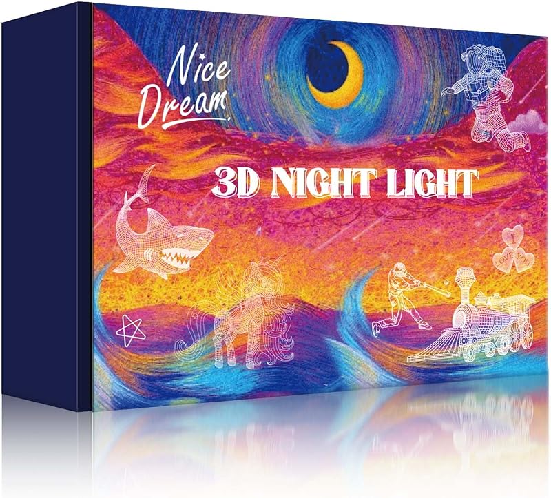 Nice Dream Focilabda 3D Éjjeli Lámpa - 16 Színű LED Világítás Távirányítóval, Optikai Illúzió Hangulatfény Gyerekszobába, Születésnapi Ajánd