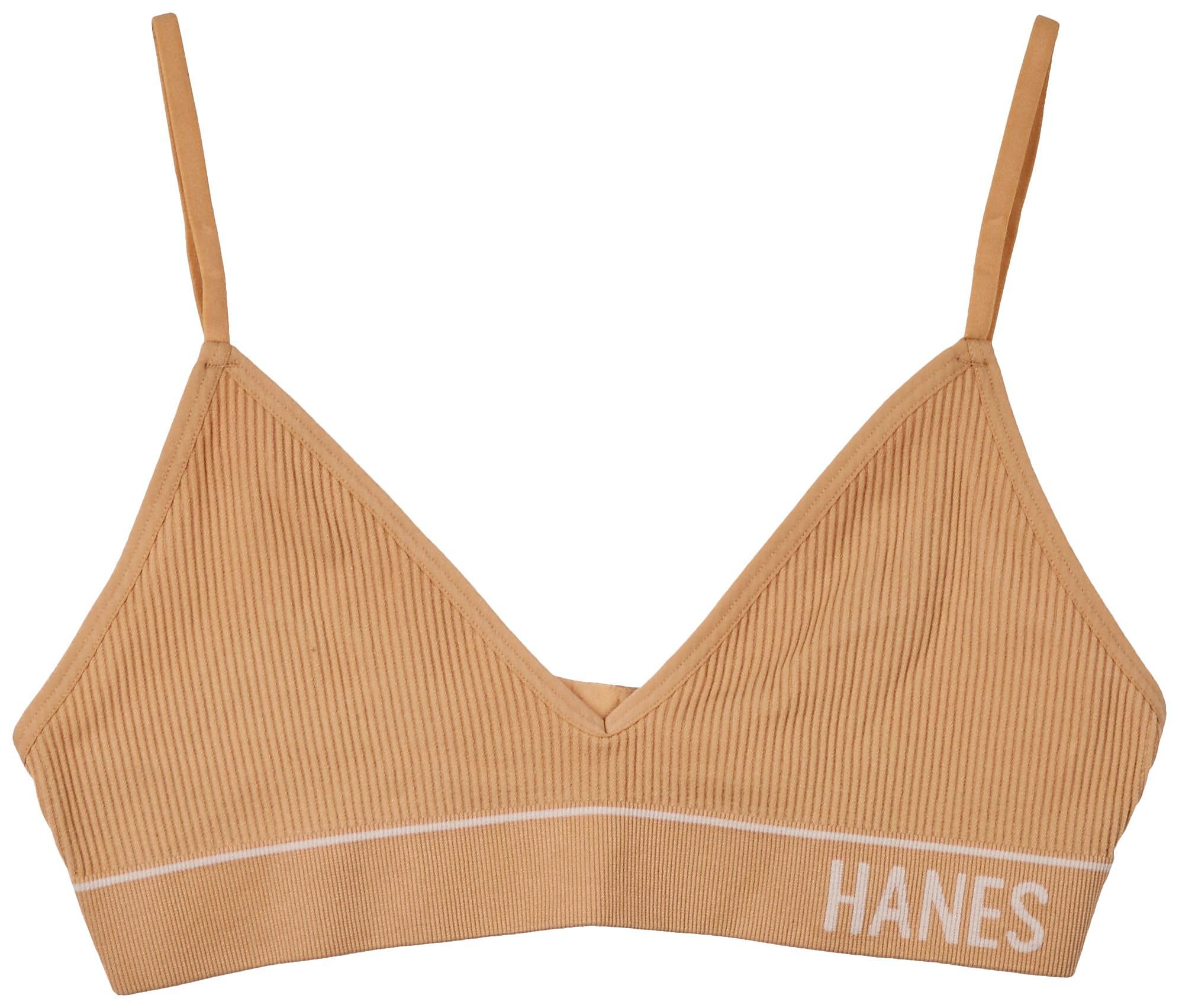 Hanes Women's Originals Seamless Triangle Bralette, Soft Ribbed Bra, ComfortFlex Fit, Deep Glow