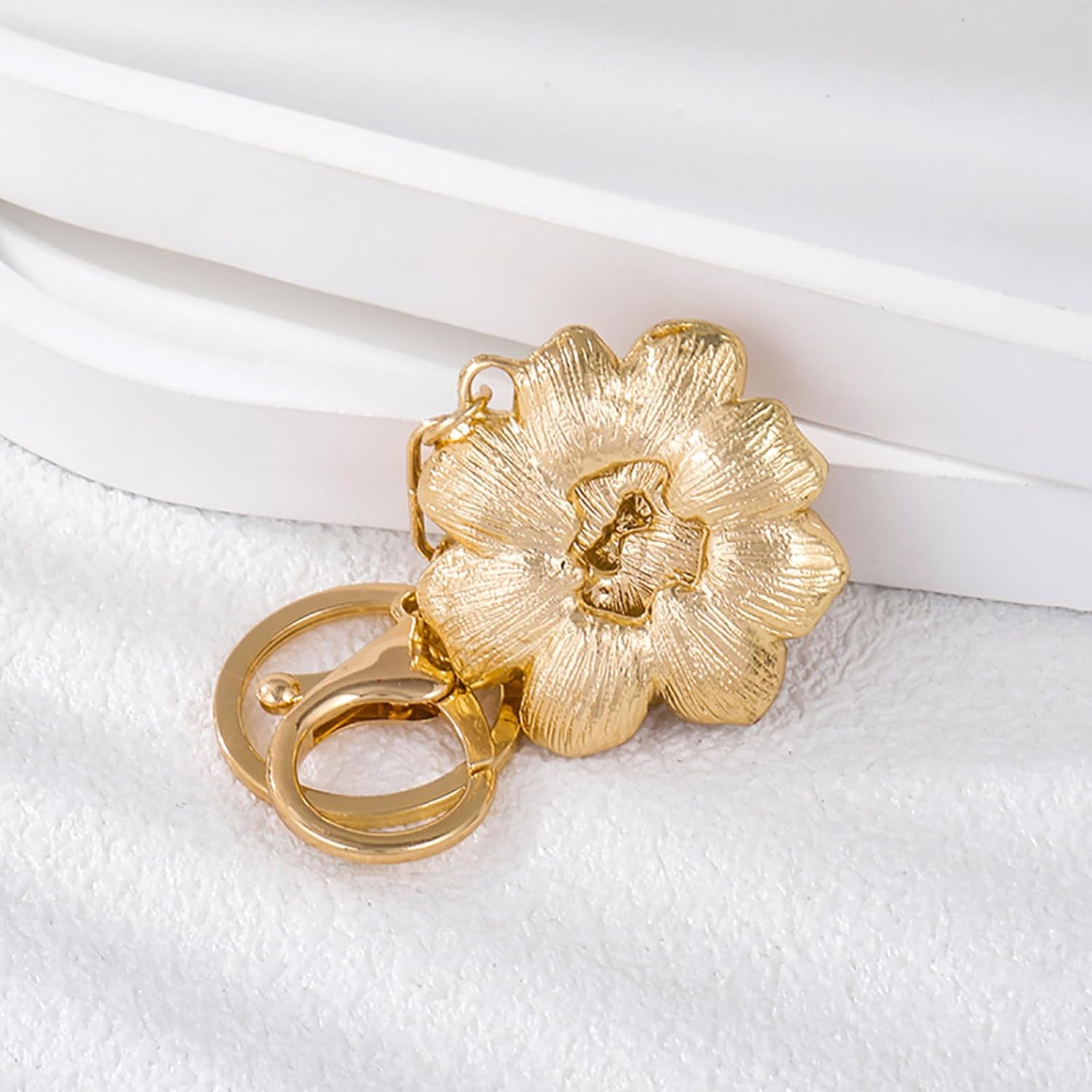 Cute Flower Keychain Fall Bag Charms Purse Charms for Handbags Bling Car Keys Accessories Camellia Design Gifts for Women - Image 7