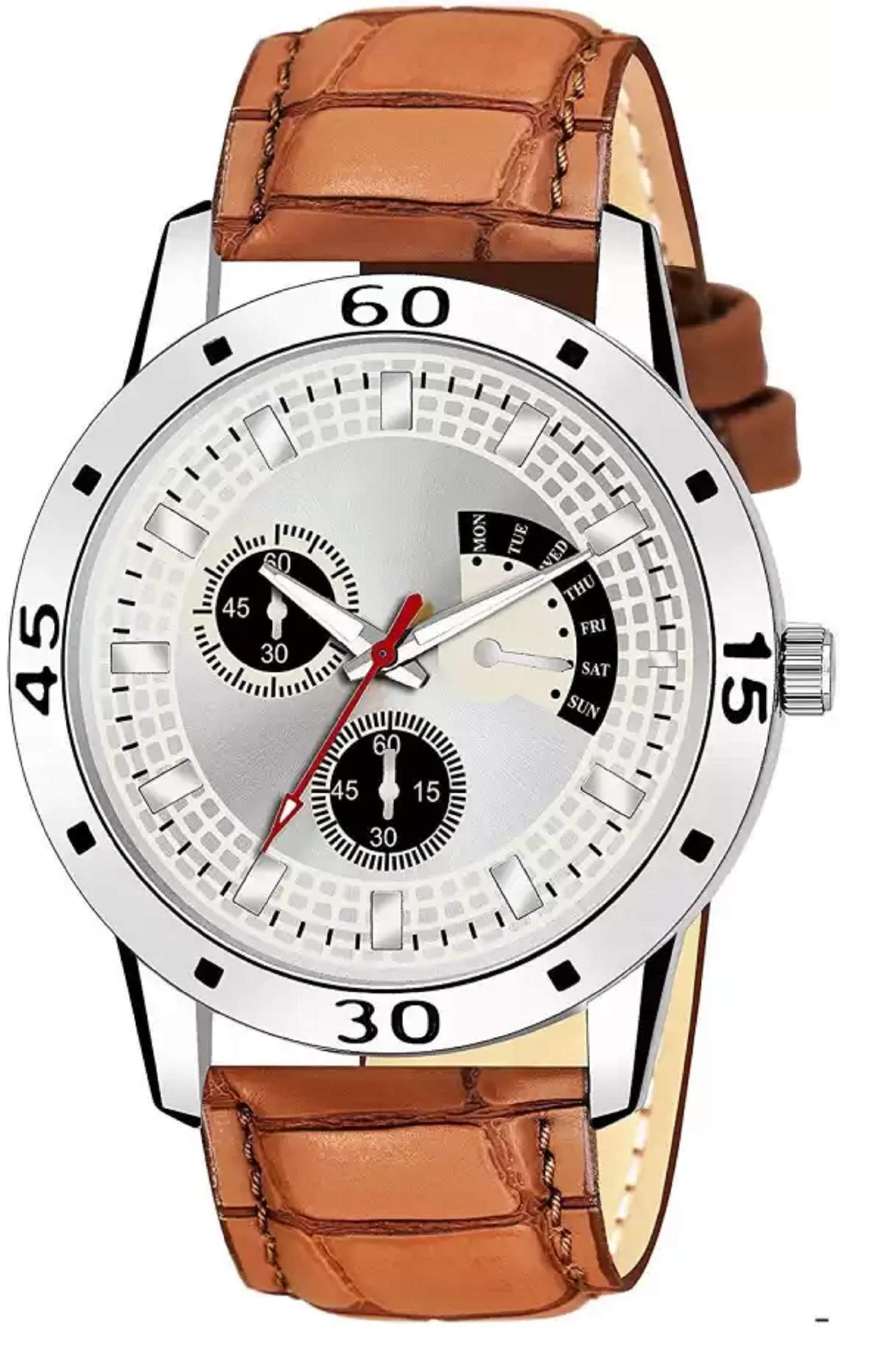 ZUPERIA Leather Strap Analogue Watch for Boys & Men (White) (B08QV66316) Amazon Price History, Amazon Price Tracker