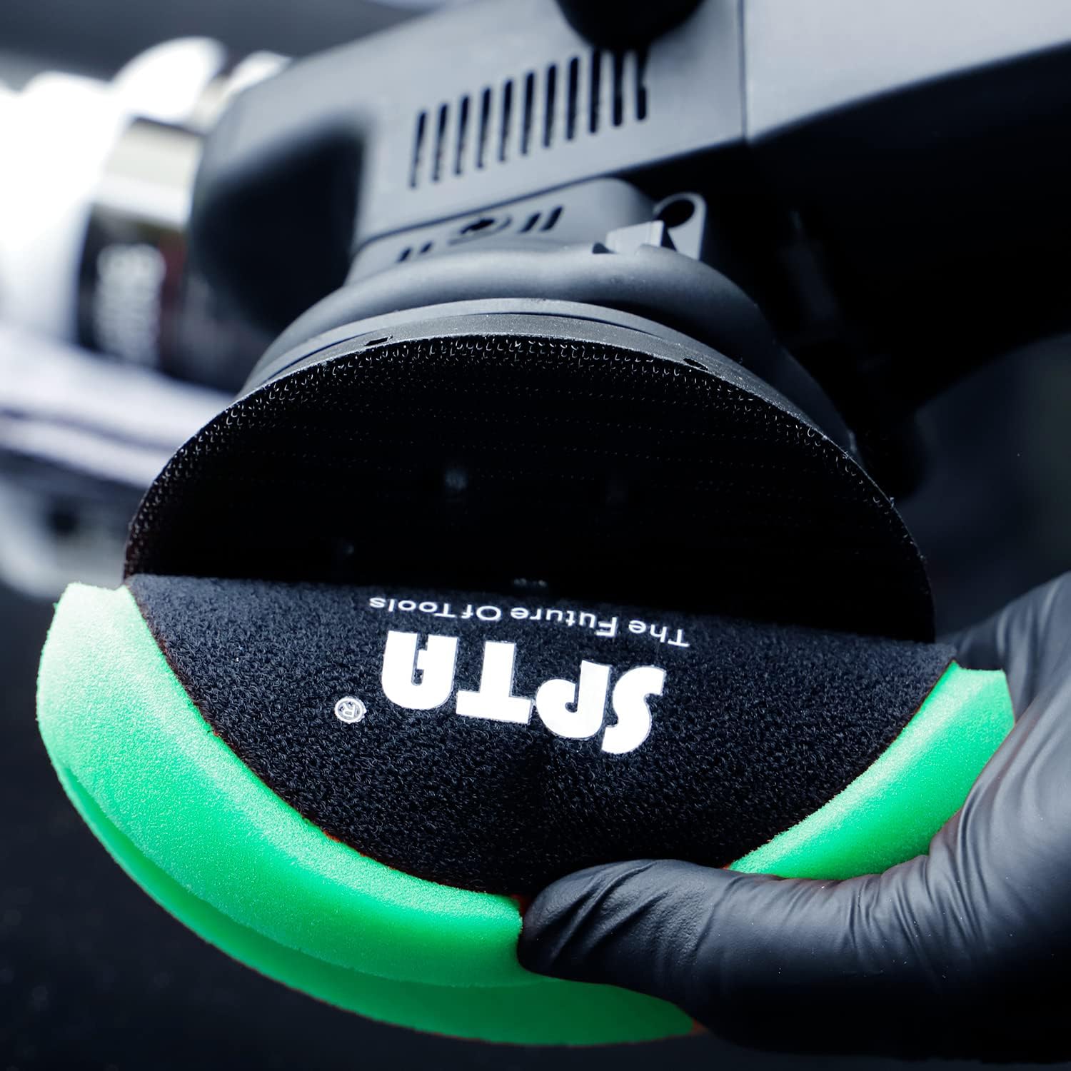 Green Heavy Cut Pad, Buffing Polishing Pads, SPTA 3Pcs 6.5 Inch Face for 6 Inch 150mm Backing Plate Compound Buffing Sponge Pads for Car Buffer Polisher Compounding, Polishing and Waxing -FPTSS6G-3 3Pcs Green T120 Heavy Cut 6.5inch